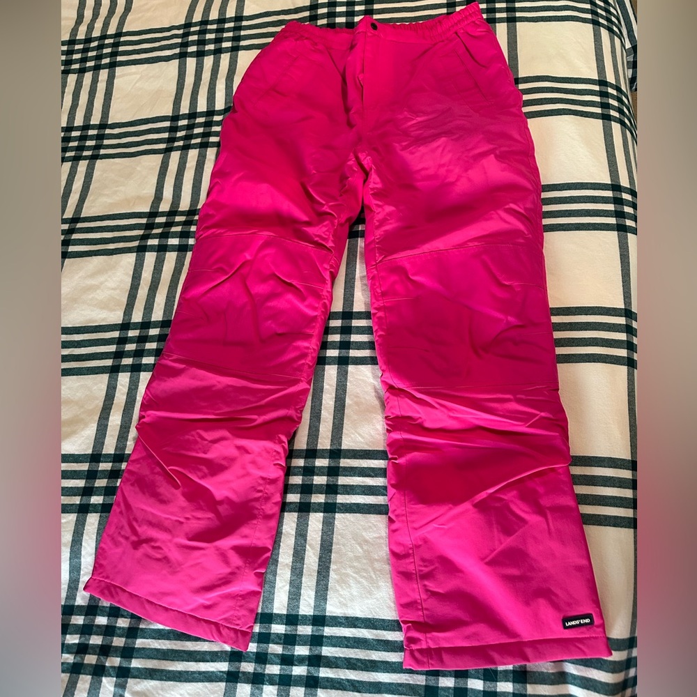 Pink Fuchsia Lands End Squall kids snow pants size 16+